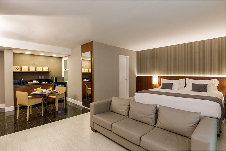 Suite de hotel ampla 400 metros da praia