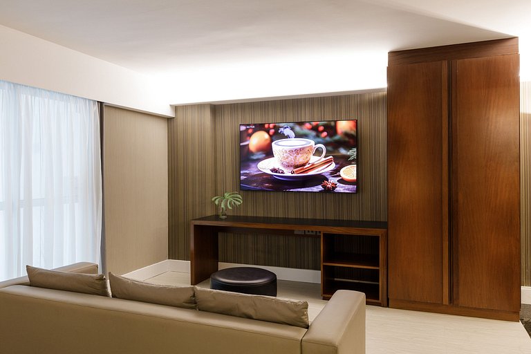 Suite de hotel ampla 400 metros da praia